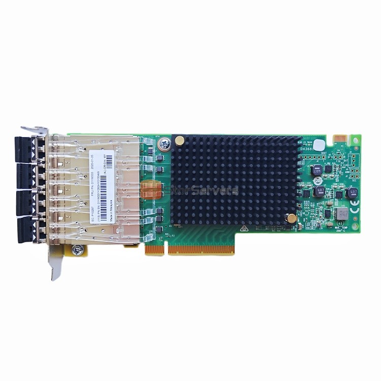Emulex LPE31004-M6 כרטיס סיבים מתאם לאפיק מארח (HBA) בארכיטקטורת Fibre Channel FC עם ארבע יציאות 16GFC
